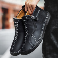 Men's Hand-stitched High-top Men's Shoes Large Size Outdoor