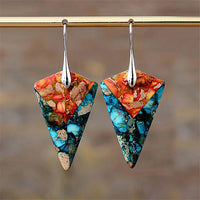 New Colorful Imperial Stone Earrings Geometric Irregular Drop Earrings