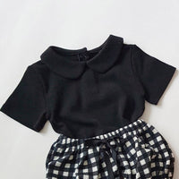Summer Unisex Baby Round Neck Short Sleeve T-shirt Versatile Half Sleeve Pants Bulky Underpants Children's Suit