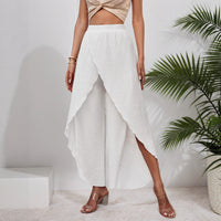 Patchwork Loose Irregular Wide-leg Casual Pants Womens