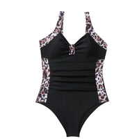 Women's Fashion One-piece Swimsuit Leopard Print Contrast Color