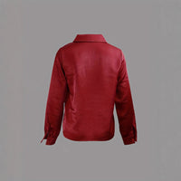 Elegant Solid-Color Minimalist V-Neck Long-Sleeve Shirt