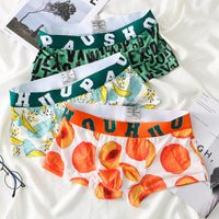 Printed Ice Silk Men's Four Seasons Sexy And Breathable Boxers
