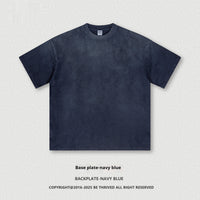 Retro Washed Round Neck Short Sleeve Men And Women
