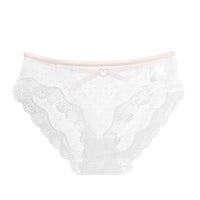 Lace Briefs Hollow Transparent Contrast Color Mesh Mid-waist Women's Panties