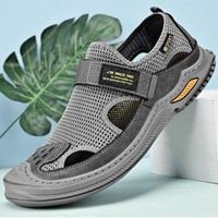 Fashion New Cowhide Men's Casual Mesh Shoes