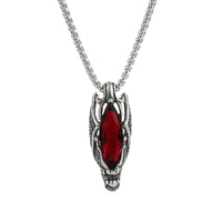 Retro Fashionable Men's Gemstone Dragon Stainless Steel Pendant