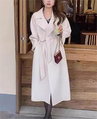 Mid-length Fall Winter Fashion Socialite Below-the-knee Coat