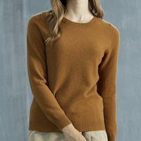 Round Neck Pure Wool Women's Long Sleeve Pullover Loose Sweater