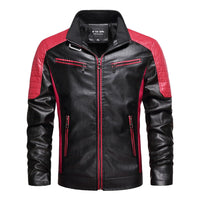 New European And American Style Youth Men's Thin Leather Jacket With Stand-up Collar Slim Fit Jacket