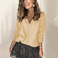 Womens Loose-fitting Long-sleeve Solid-color Sweater