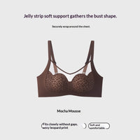 Pure Seduction Leopard Print Mesh Soft-Cushion Seamless Breathable Thin Cups Wireless Bra