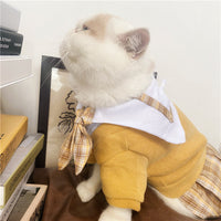 Pet Dress British Plaid Sweater Spring