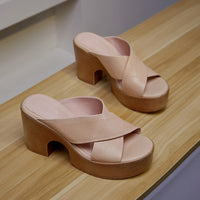Summer Casual Retro Thick Bottom Chunky Heel Women's Roman Style Sandals