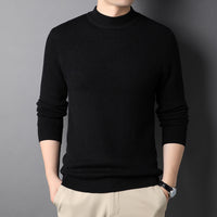 Pure Color Half Collar Men's Slim Fit Sweater Base Sweater