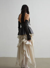 Women's Hollow-Out Elegant Ruffled Skirt