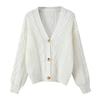 Autumn Fashion New Soft Glutinous Button Long-sleeve Cardigan Sweater