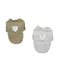 Puppy Clothing Pet Supplies Pull Ring Striped Bottoming Shirt