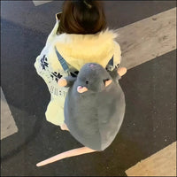 Cute Simulated Rat Backpack Plush Doll Shoulder Bag Creative Large-capacity Commuter