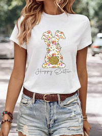 Women's Minimalist Printed Casual Round Neck Short Sleeved Shirt
