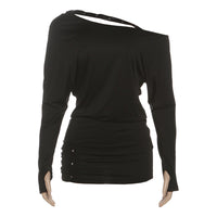 Womens Stylish Off-the-shoulder Long-sleeve Bodycon Dress
