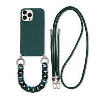 Solid Color Diagonal Double Lanyard Mobile Phone Case