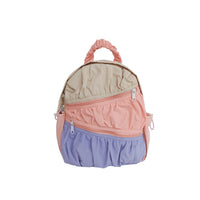 Nylon Fabric Large-Capacity Pleated Patchwork Contrasting Color Backpack
