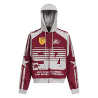 Mottled Distressed Printed Sports Hoodie