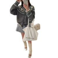 Fairisland Jacquard High-grade Sweater Coat