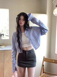 All-matching Slim Fit Short Chic Temperament Shirt