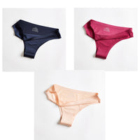 Underwear Women's Ice Silk Seamless Low Waist  One Piece Large Size Cotton Briefs