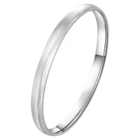 9999 Solid Silver Closed Bangle Bracelet - Brushed Finish Minimalist Smooth Band for Women