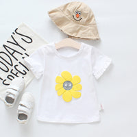 Small And Medium Girls' One-piece Short Sunflower Short Sleeves