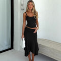 Womens Off-shoulder Midriff-baring Top And Skirt Set For Women