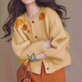 Women's Simple Embroidered Flower Age-reducing Sweater