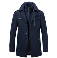 Fashion Double Collar Standard Wool Coat Men's Jacket