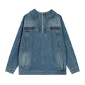 Turtleneck Hooded Denim Hoodie Men's European And American