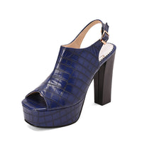 Womens Fish-mouth Sandals With A Square Toe And A High Heel