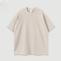 Water-washed Printed Heavyweight Pure Cotton Regular-shoulder Short-sleeve T-shirt