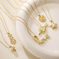 Simple Copper Plating Heart-shaped Zircon Clavicle Pendant