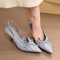 Female Solid Color Casual Bow-tie Toe-closed Sandals