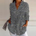 Women's 3D Digital Printing Fashion European And American Style Lapel Long Sleeve Shirt