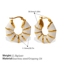 Fashionable Amber Twisted Resin Earrings For Women, Stainless Steel, Retro U-Shaped, High-End Design