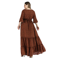 V-neck Flared-sleeve Middle Eastern Export Pleated Skirt