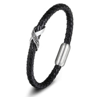 Stainless Steel Leather Unisex Wrist Strap