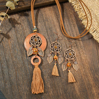 Retro Floral Earrings And Necklace Set With A Distinctive European And American Style