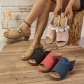 Women's Buckle-Strap Casual Wedge Fish-Tongue Sandals