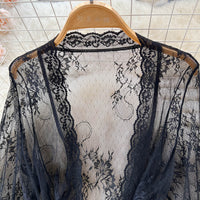 Fashion Women's Mesh Lace Nightdress Cardigan