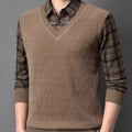 Men's Fleece-lined Thickened Knitting Sweater Bottoming Shirt