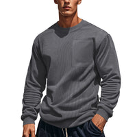 Patchwork Round Neck Men's Casual Sweatshirt